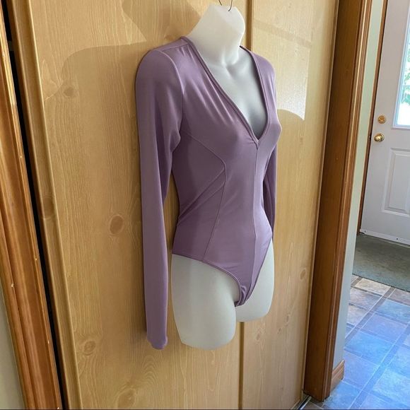 Free People • Plunging Neckline Thong Bodysuit in Lavender - Picture 11 of 11